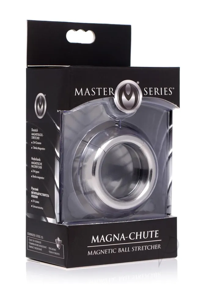 Master Series MagnaChute Magnetic Ball Stretcher Silver Master Series Male Sex Toys Master Series MagnaChute Magnetic Ball Stretcher Silver Master Series Male Sex Toys