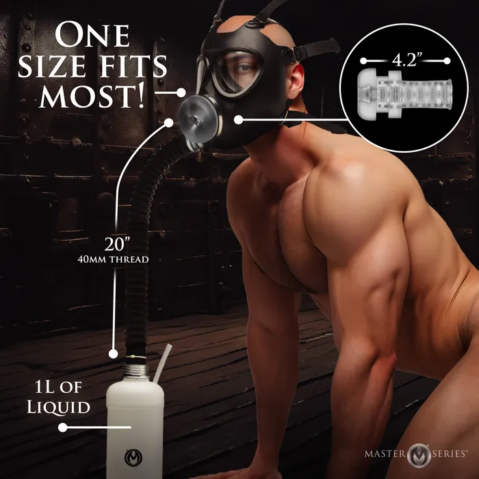 Master Series Male Sex Toys Overload Stroker Gas Mask Kit