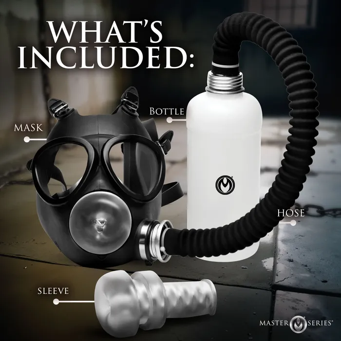Master Series Male Sex Toys Overload Stroker Gas Mask Kit