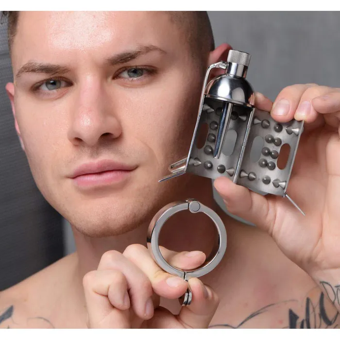 Master Series Spiked Chamber Chastity Cage Male Sex Toys