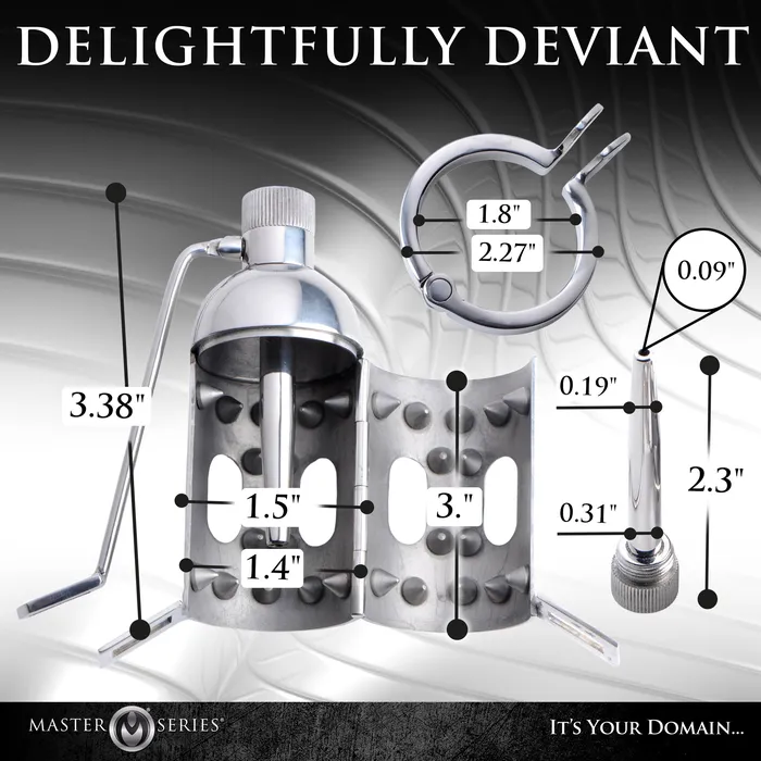 Master Series Spiked Chamber Chastity Cage Male Sex Toys