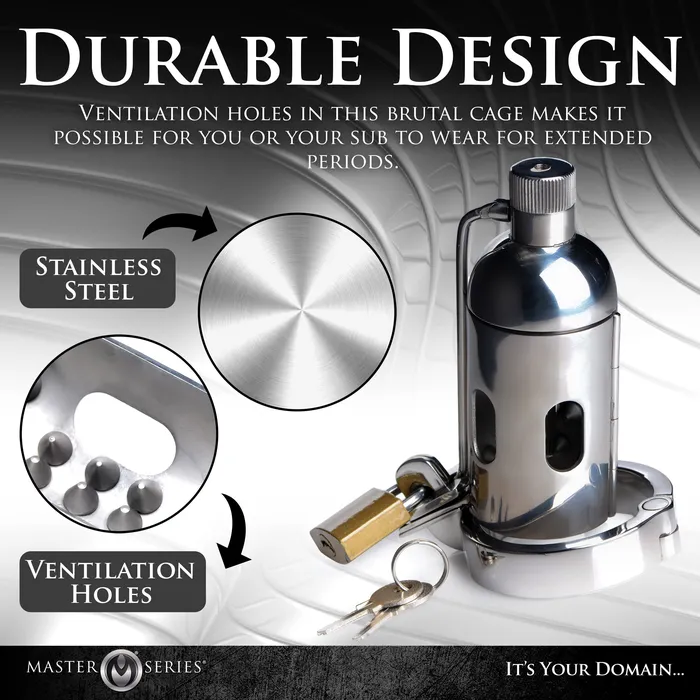 Master Series Spiked Chamber Chastity Cage Male Sex Toys