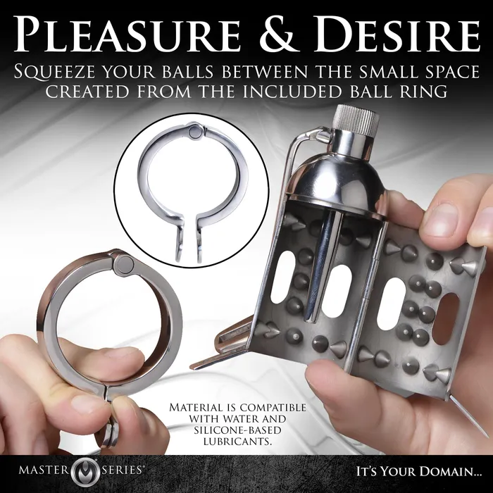 Master Series Spiked Chamber Chastity Cage Male Sex Toys