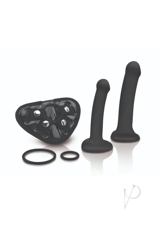 Me You Us Female Sex Toys ME YOU US Strapon Harness Kit with 6in and 8in Dildos Black
