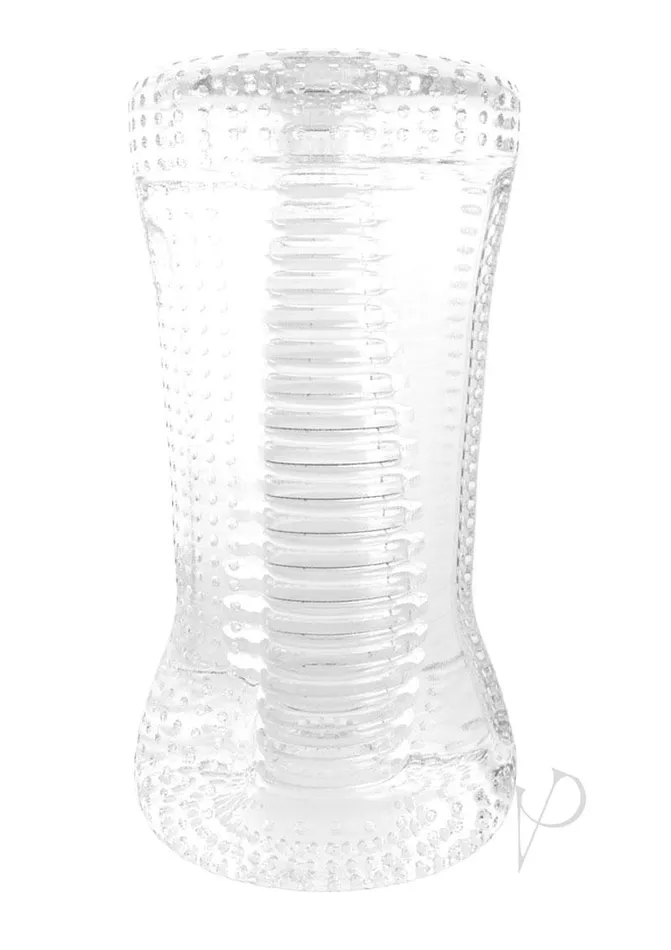 Me You Us Male Sex Toys ME YOU US Ripple Dual End Stroker Masturbator Clear