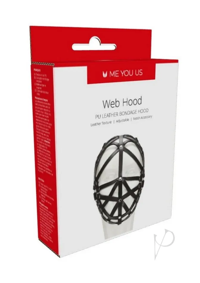 ME YOU US Web Hood PU Leather Bondage Hood Black Me You Us Restraints