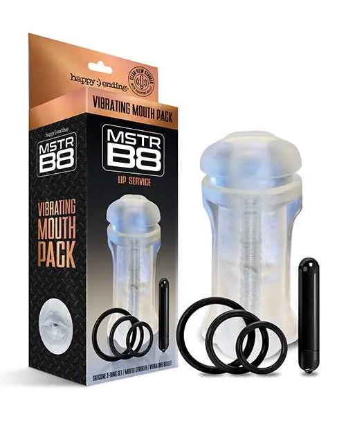 MSTR B8 Lip Service Vibrating Mouth Pack Kit of 5 Clear Happy Ending Anal MSTR B8 Lip Service Vibrating Mouth Pack Kit of 5 Clear Happy Ending Anal