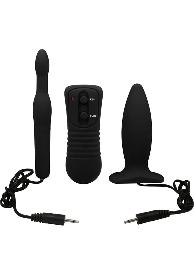 My 1st Anal Explorer Kit Vibrating Butt Plug and Explorer with Wired Remote Control Black My 1st Anal