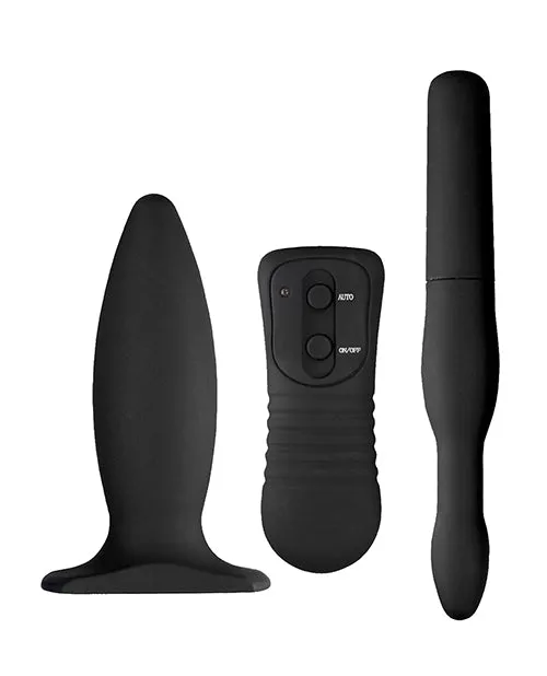 My 1st Anal Explorer Kit Vibrating Butt Plug and Explorer with Wired Remote Control Black My 1st Anal