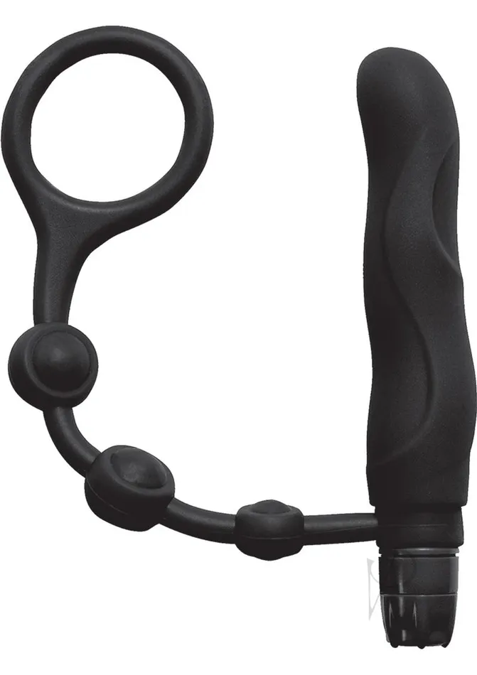 My Cockring Male Sex Toys My Cock Ring Silicone Cock Ring with Vibrating Ass Blaster Butt Plug Black