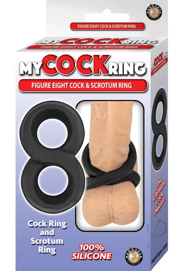 My Cockring My Cockring Figure Eight Silicone Cock and Scrotum Ring Black Male Sex Toys My Cockring My Cockring Figure Eight Silicone Cock and Scrotum Ring Black Male Sex Toys