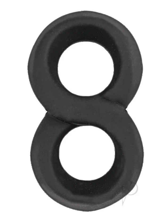 My Cockring My Cockring Figure Eight Silicone Cock and Scrotum Ring Black Male Sex Toys