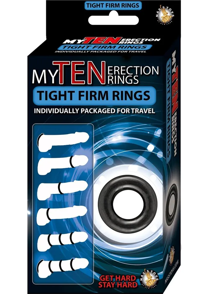 My Ten Erection Rings Tight Firm Cock Rings Black Nasstoys Dildos