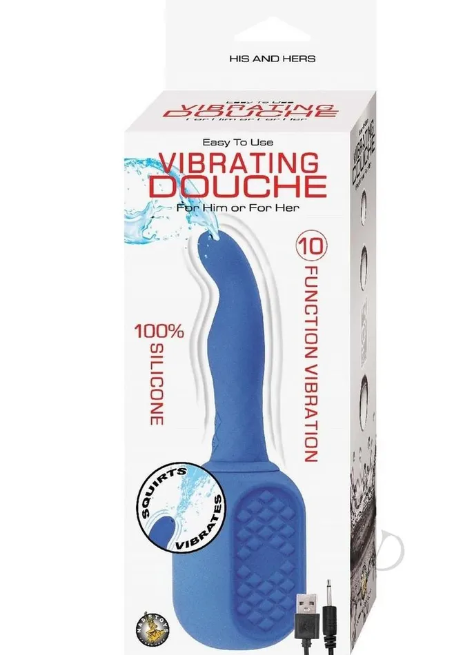 Nasstoys Anal Vibrating Douche Rechargeable Silicone Anal Douche Blue