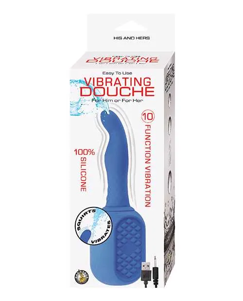 Nasstoys Anal Vibrating Douche Rechargeable Silicone Anal Douche Blue