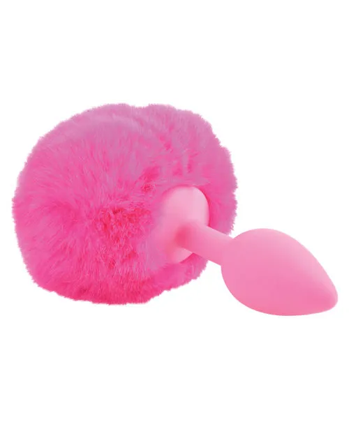 Neon Bunny Tail SIlicone Anal Plug Pink Neon Anal Neon Bunny Tail SIlicone Anal Plug Pink Neon Anal