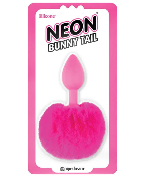 Neon Bunny Tail SIlicone Anal Plug Pink Neon Anal Neon Bunny Tail SIlicone Anal Plug Pink Neon Anal