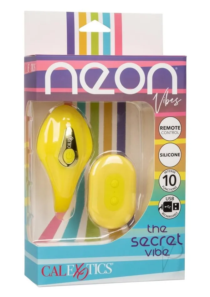 Neon Vibes Female Sex Toys Neon Vibes The Secret Vibe Rechargeable Silicone Vibrator with Remote Control Yellow Neon Vibes Female Sex Toys Neon Vibes The Secret Vibe Rechargeable Silicone Vibrator with Remote Control Yellow