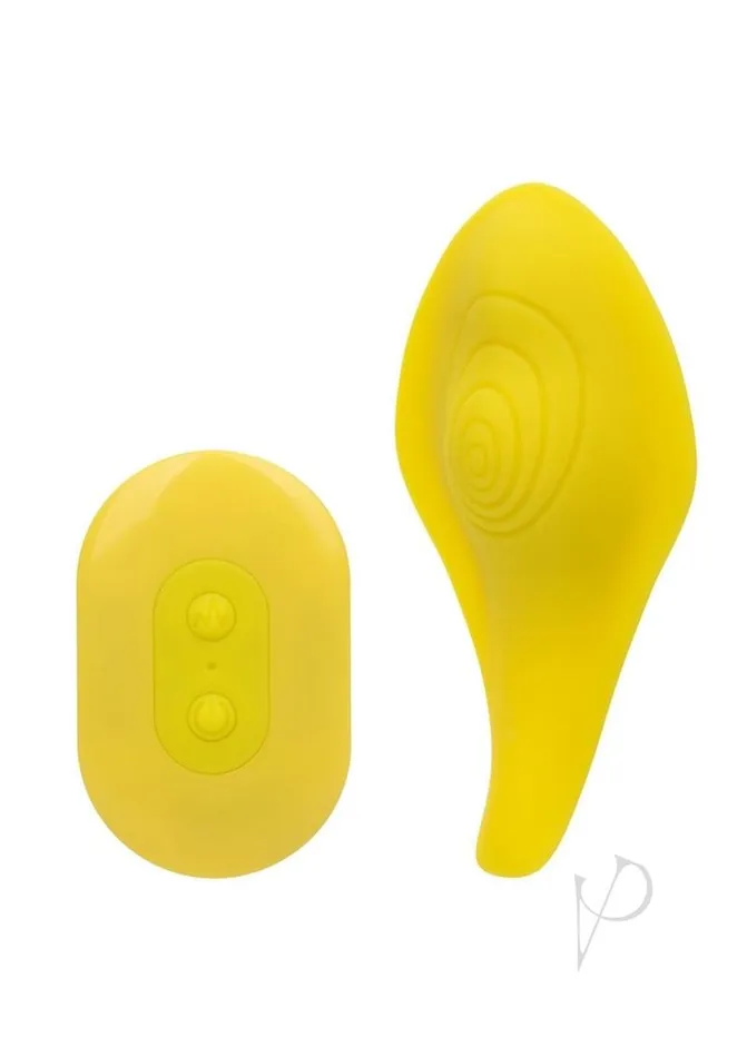 Neon Vibes Female Sex Toys Neon Vibes The Secret Vibe Rechargeable Silicone Vibrator with Remote Control Yellow
