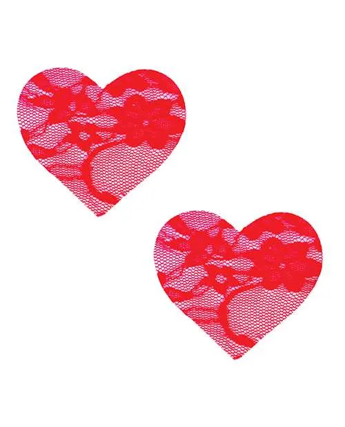 Neva Nude Anal Neva Nude Lace Heart Pasties Red OS