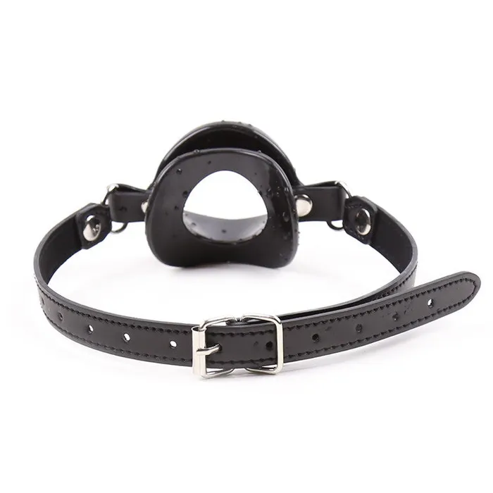 Open Mouth Silicone Gag with Leather Strap Wild Night Fantasies Female Sex Toys
