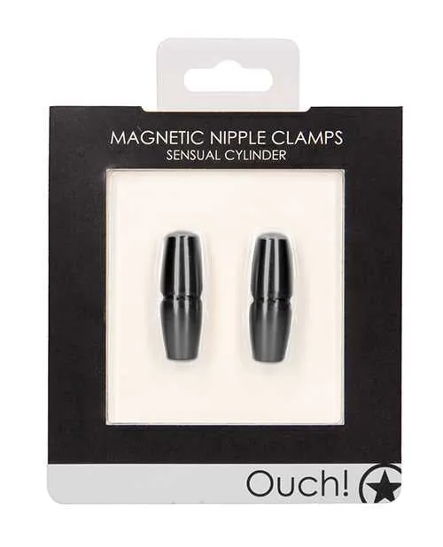 Ouch Anal Shots Ouch Sensual Cylinder Magnetic Nipple Clamps Black
