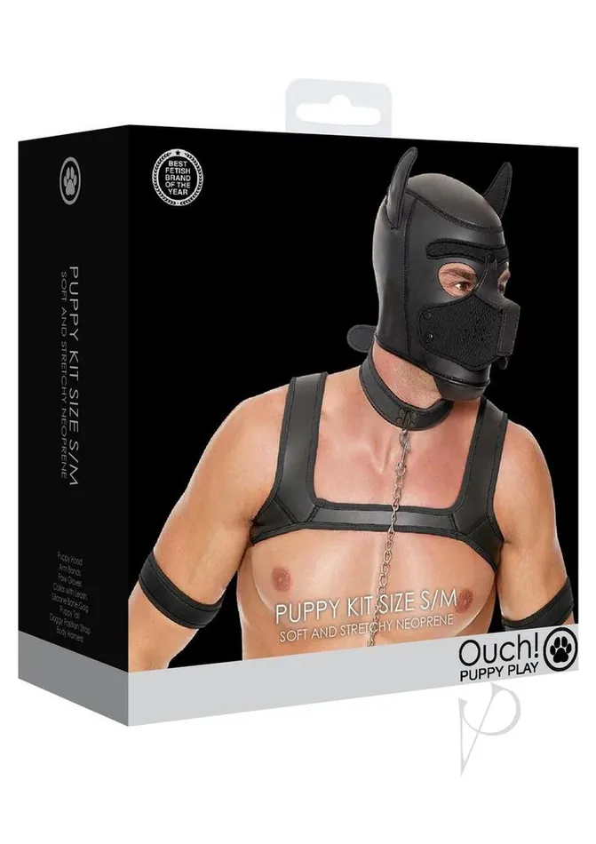 Ouch Neoprene Puppy Kit SM Black Ouch Anal