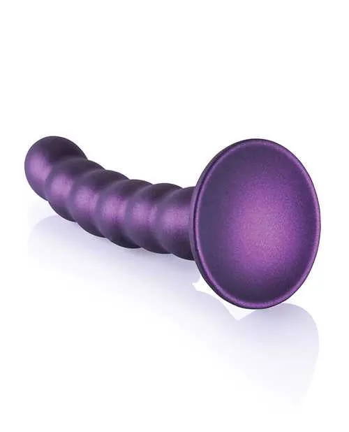 Ouch Ouch Beaded GSpot Silicone Dildo 5in Metallic Purple Female Sex Toys Ouch Ouch Beaded GSpot Silicone Dildo 5in Metallic Purple Female Sex Toys