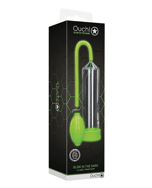 Ouch Ouch Classic Penis Pump Glow in the Dark Green Male Sex Toys Ouch Ouch Classic Penis Pump Glow in the Dark Green Male Sex Toys