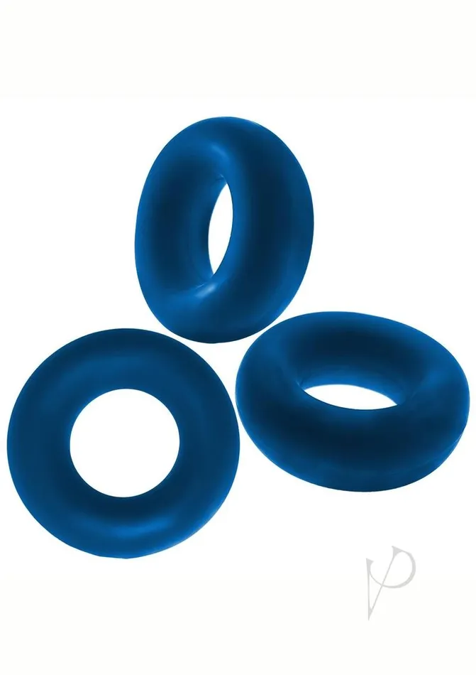 Oxballs Fat Willy Jumbo Cock Ring 3 pack Space Blue Oxballs Male Sex Toys