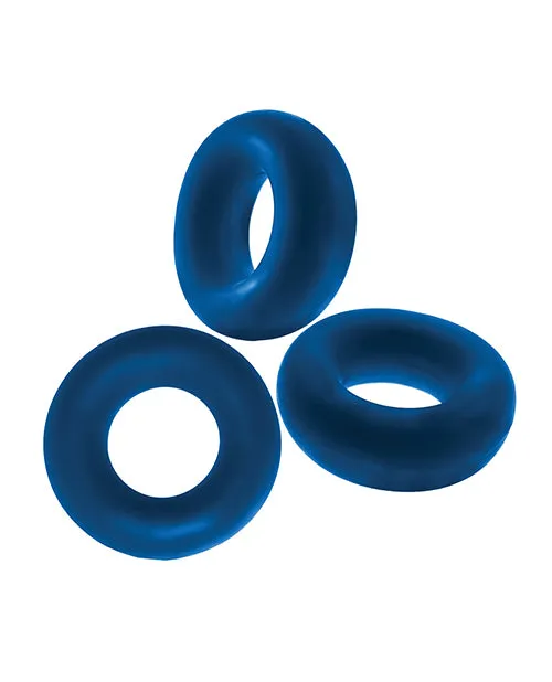 Oxballs Fat Willy Jumbo Cock Ring 3 pack Space Blue Oxballs Male Sex Toys