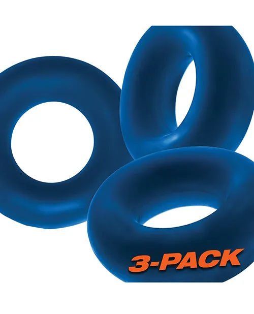 Oxballs Fat Willy Jumbo Cock Ring 3 pack Space Blue Oxballs Male Sex Toys