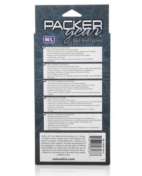 Packer Gear Brief Harness ML Black Packer Gear Female Sex Toys