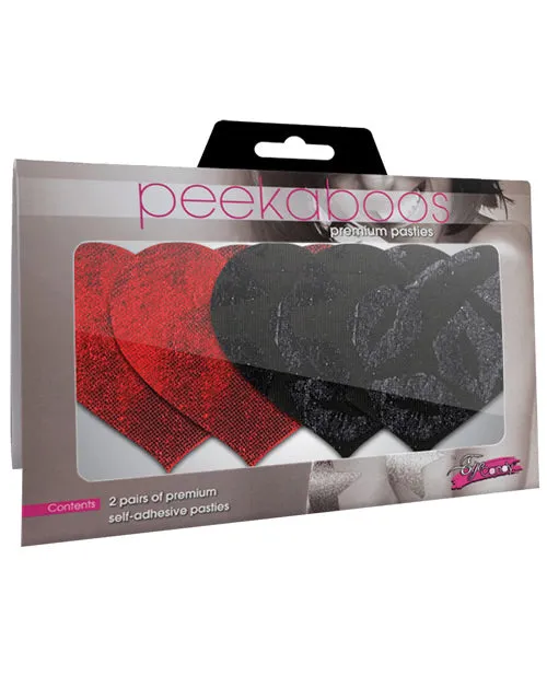 Peekaboo Anal Stolen Kisses Hearts Pasties RedBlack Peekaboo Anal Stolen Kisses Hearts Pasties RedBlack