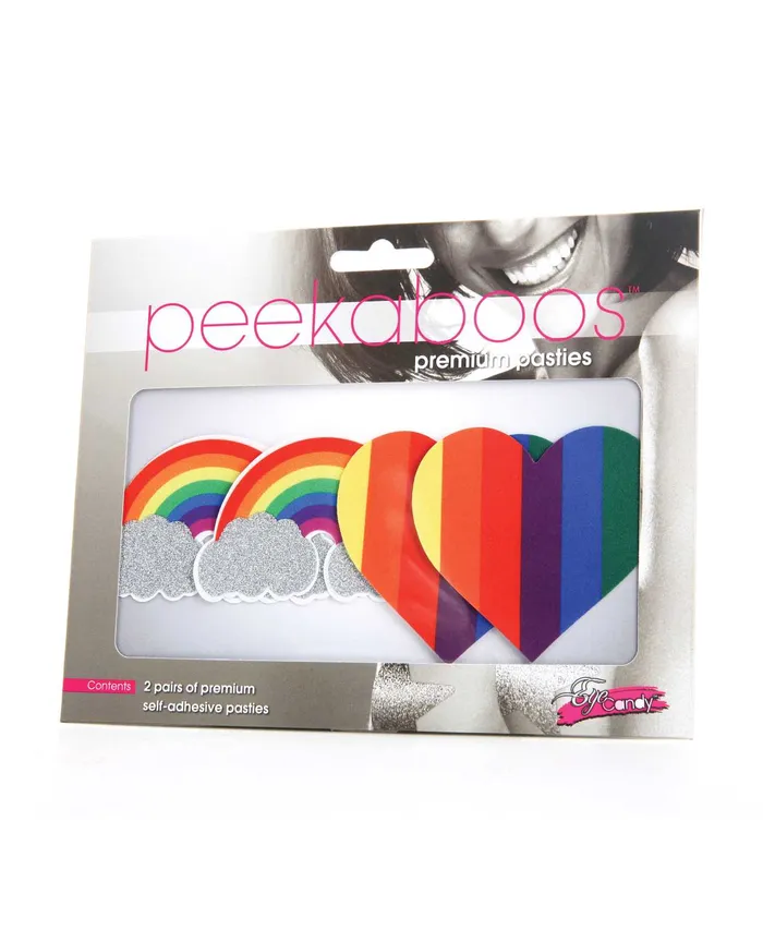 Peekaboo Vibrators Peekaboo Pride Glitter Rainbows and Hearts Pasties Rainbow Peekaboo Vibrators Peekaboo Pride Glitter Rainbows and Hearts Pasties Rainbow