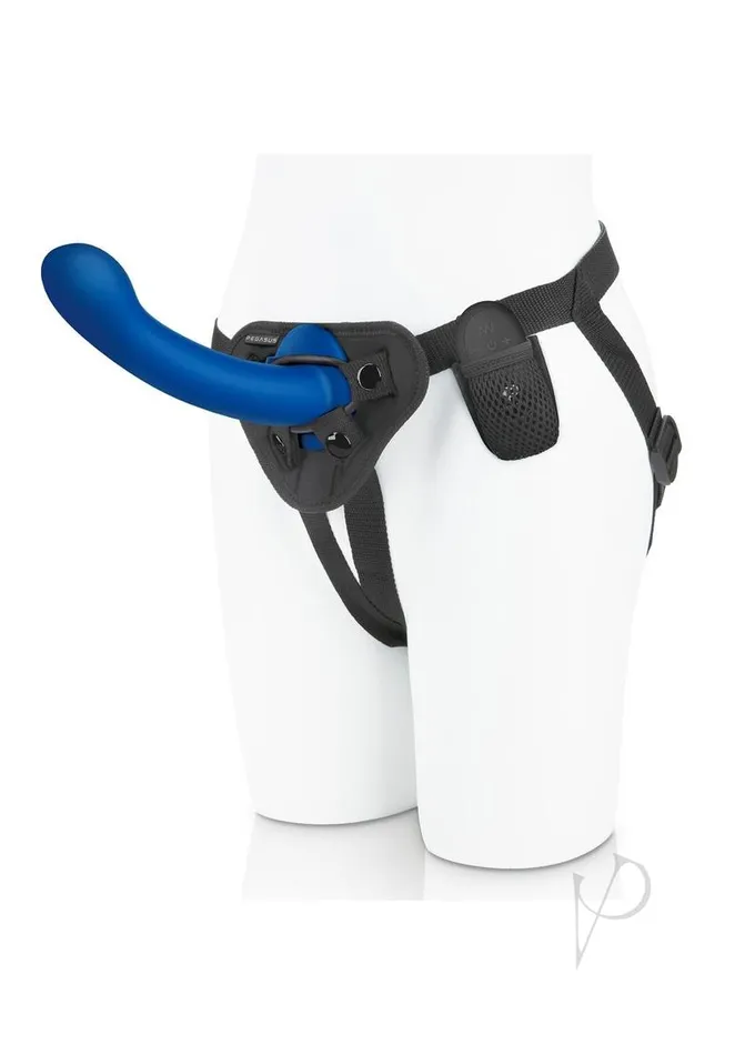 Pegasus Female Sex Toys Pegasus Remote Control PSpot GSpot Silicone Peg with Harness 8in Blue Pegasus Female Sex Toys Pegasus Remote Control PSpot GSpot Silicone Peg with Harness 8in Blue