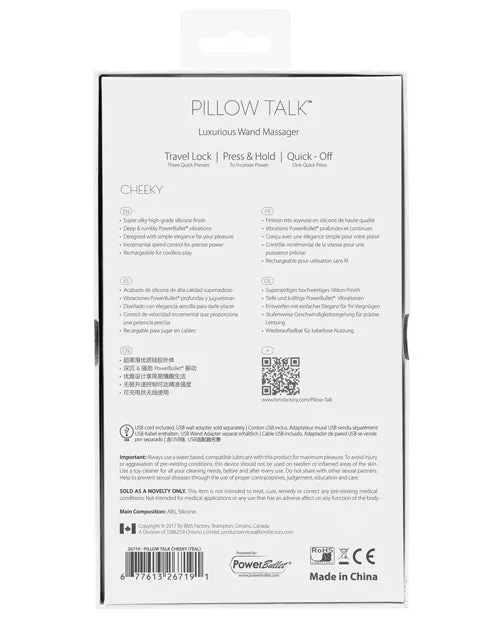Pillowtalk Pillow Talk Cheeky Silicone Rechargeable Wand Massager Pink Vibrators