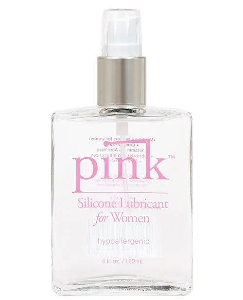Pink Dildos Pink Glass Silicone Lubricant Bottle 4oz