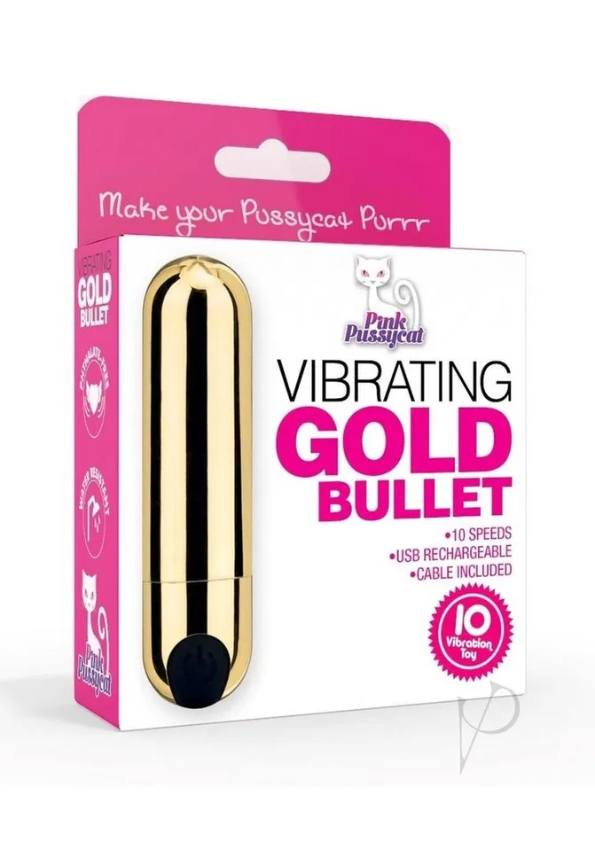 Pink Pussycat Vibrators Pink Pussycat Rechargeable Bullet Gold