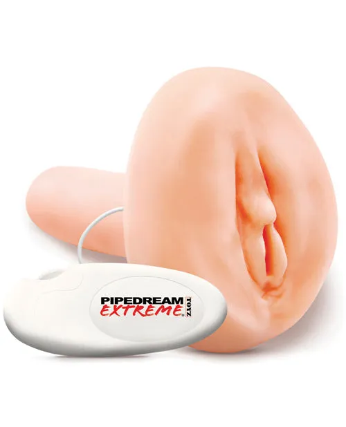Pipedream Extreme Toyz Vibrating Freshman Fuckhole Masturbator with Bullet and Wired Remote Control Pussy and Butt Vanilla Pipedream Extreme Toyz Male Sex Toys