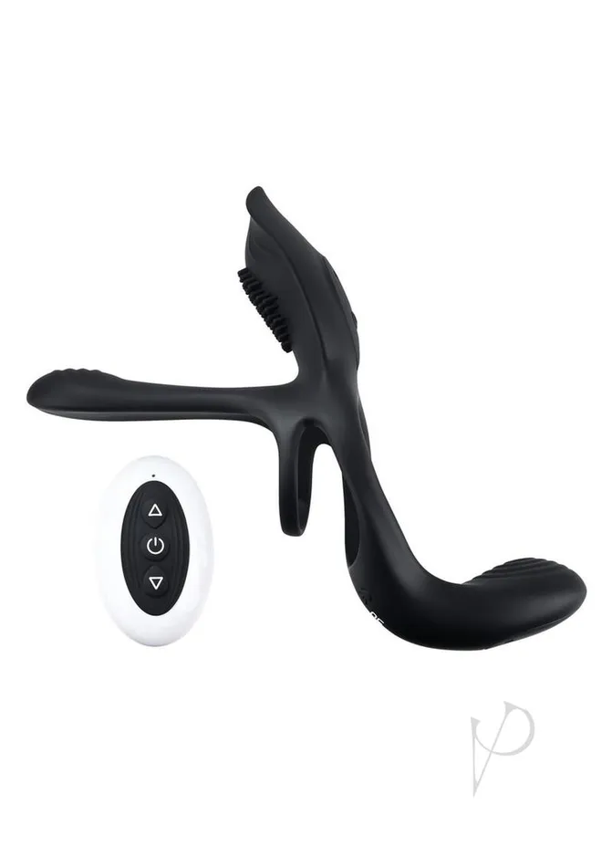 Playboy Male Sex Toys Playboy The 3 Way Rechargeable Silicone Cock Ring Black