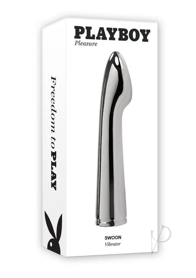 Playboy Swoon Rechargeable Vibrator Silver Playboy Female Sex Toys