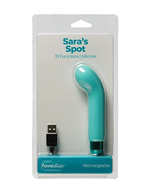 Powerbullet Female Sex Toys PowerBullet Saras Spot 10 Function Rechargeable Silicone Vibrating Bullet Teal