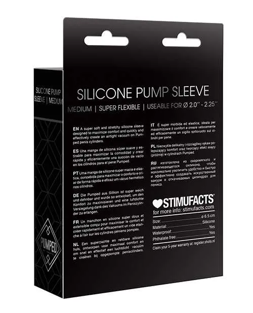 Pumped Silicone Pump Sleeve Medium Black Pumped Male Sex Toys Pumped Silicone Pump Sleeve Medium Black Pumped Male Sex Toys