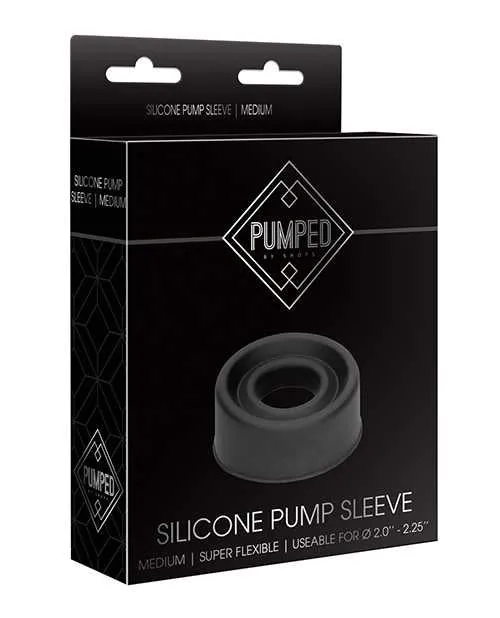 Pumped Silicone Pump Sleeve Medium Black Pumped Male Sex Toys Pumped Silicone Pump Sleeve Medium Black Pumped Male Sex Toys