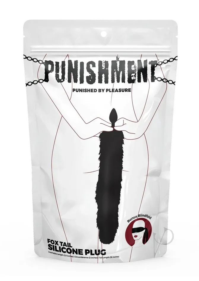 Punishment Anal Punishment Fox Tail Silicone Butt Plug Black