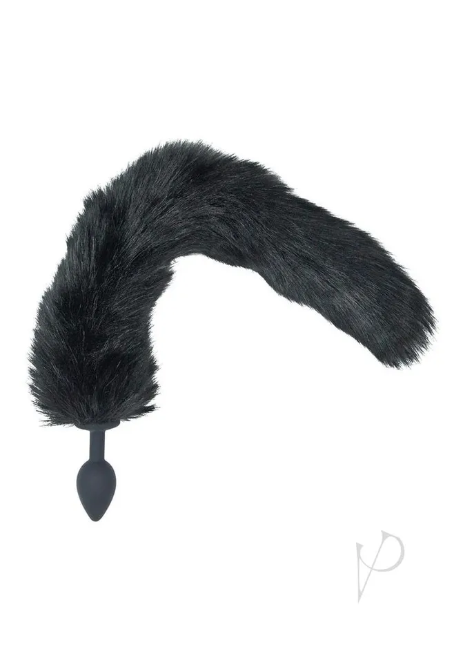 Punishment Anal Punishment Fox Tail Silicone Butt Plug Black