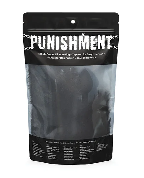 Punishment Anal Punishment Fox Tail Silicone Butt Plug Black