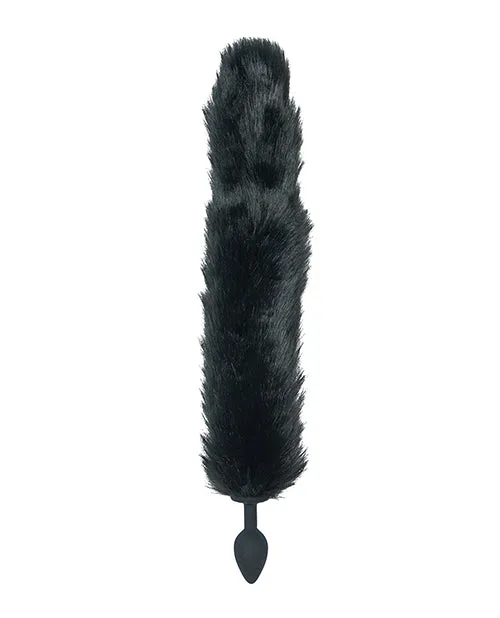 Punishment Anal Punishment Fox Tail Silicone Butt Plug Black