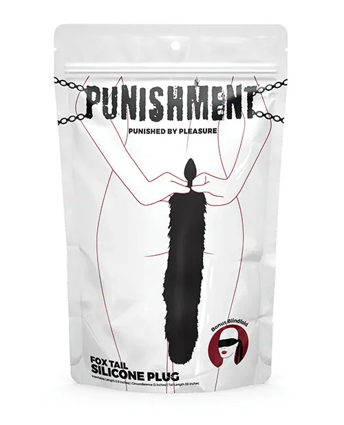 Punishment Anal Punishment Fox Tail Silicone Butt Plug Black